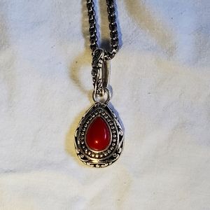 Silver and garnet necklace